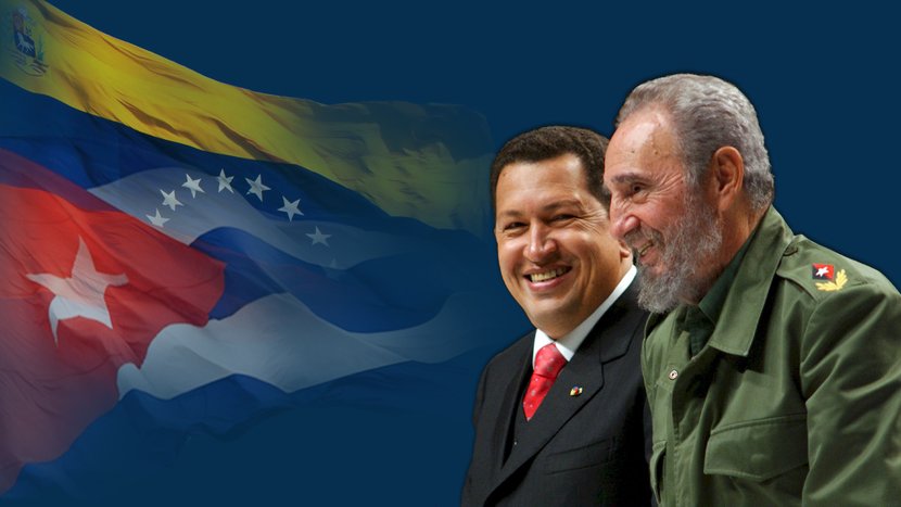 Fidel Castro y Hugo Chávez Cuba Venezuela