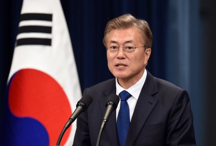 Moon Jae In-bandera de corea del sur