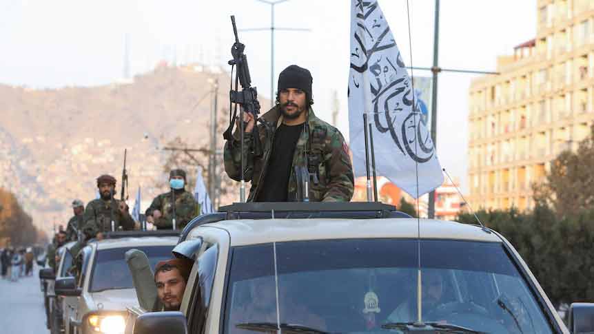 Desfile militar de los talibanes en Kabul, afganistan