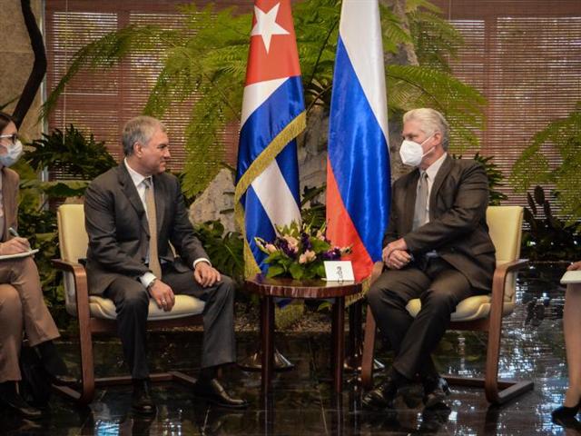 conversa-diaz-canel-con-presidente-de-la-duma-estatal-de-rusia