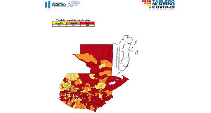 Aumentan municipios en alerta máxima por Covid-19 en Guatemala