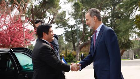 El rey recibe a presidente Costa Rica