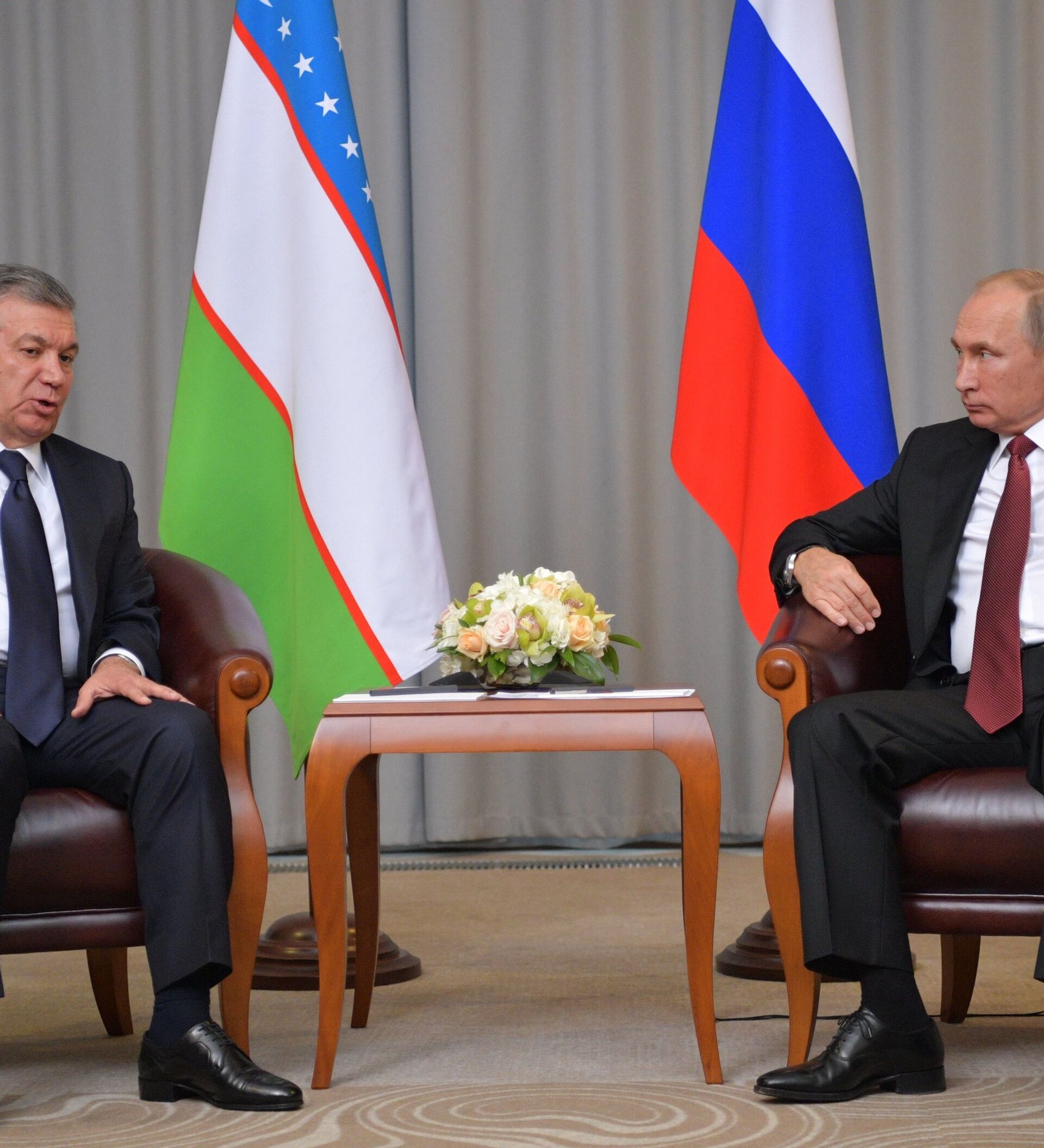 presidentes de Rusia y Uzbekistan