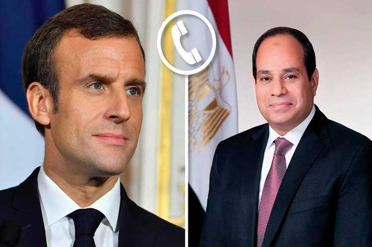 Egipto-Abdel-Fattah-El-Sisi-y-Emmanuel-Macron-llamada-telefonica