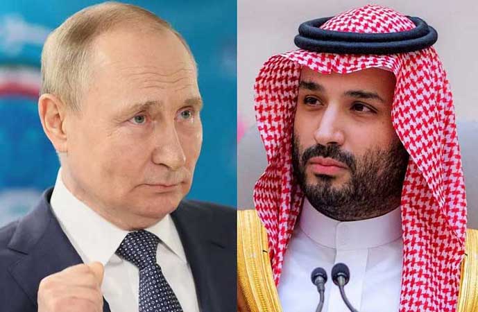 Putin y príncipe heredero de Arabia Saudita, Mohammed bin Salman