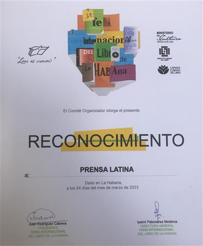 Prensa Latina reconocimiento Feria del Libro