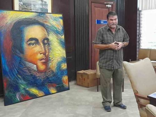 biblioteca-nacional-de-cuba-recibe-lienzo-de-importante-poeta-cubano